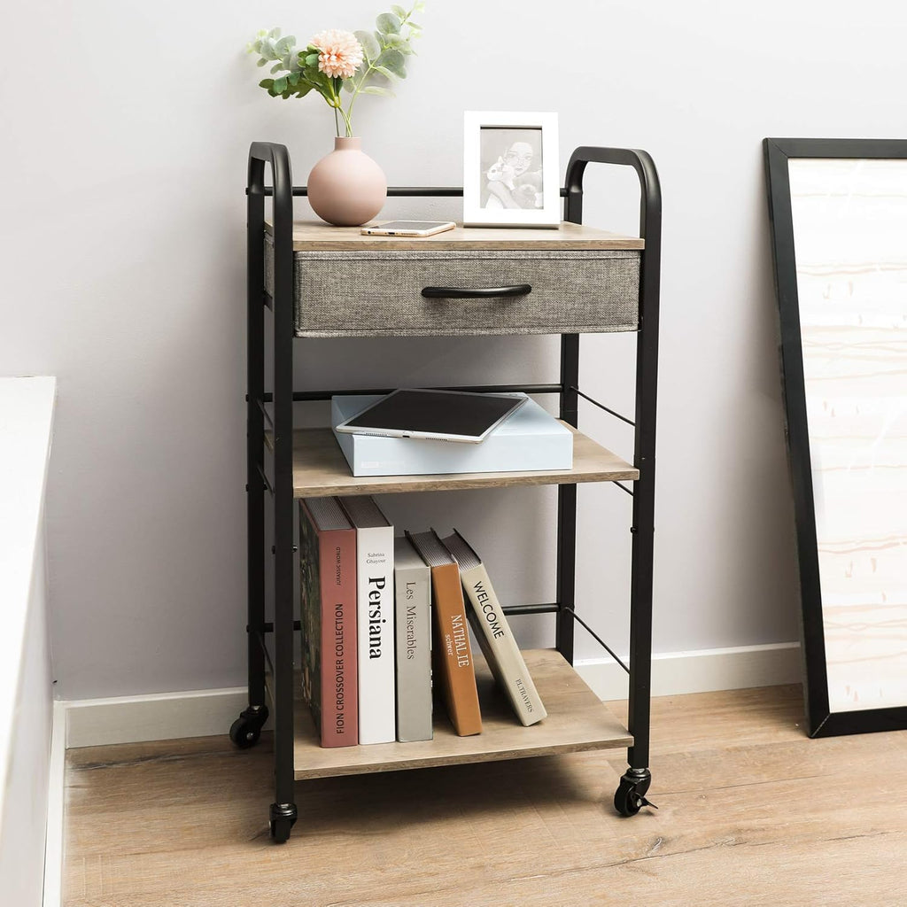 3 Tier Rolling Utility Cart with Drawer K35135
