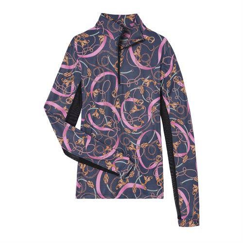 Long Sleeve Quarter-Zip Print Top R21533