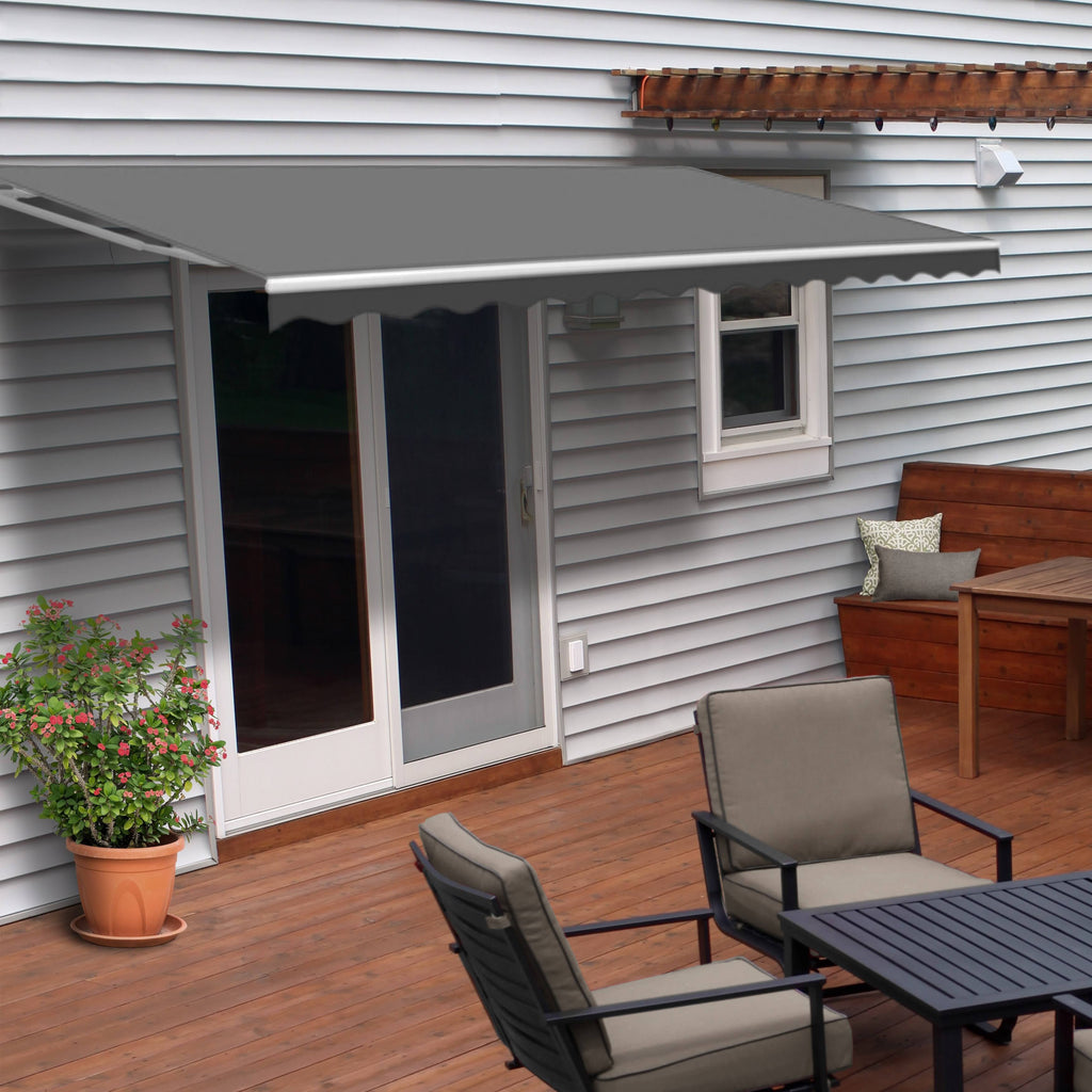 Retractable Patio Deck Awning Motorized 6.5 x 5 ft Grey L802