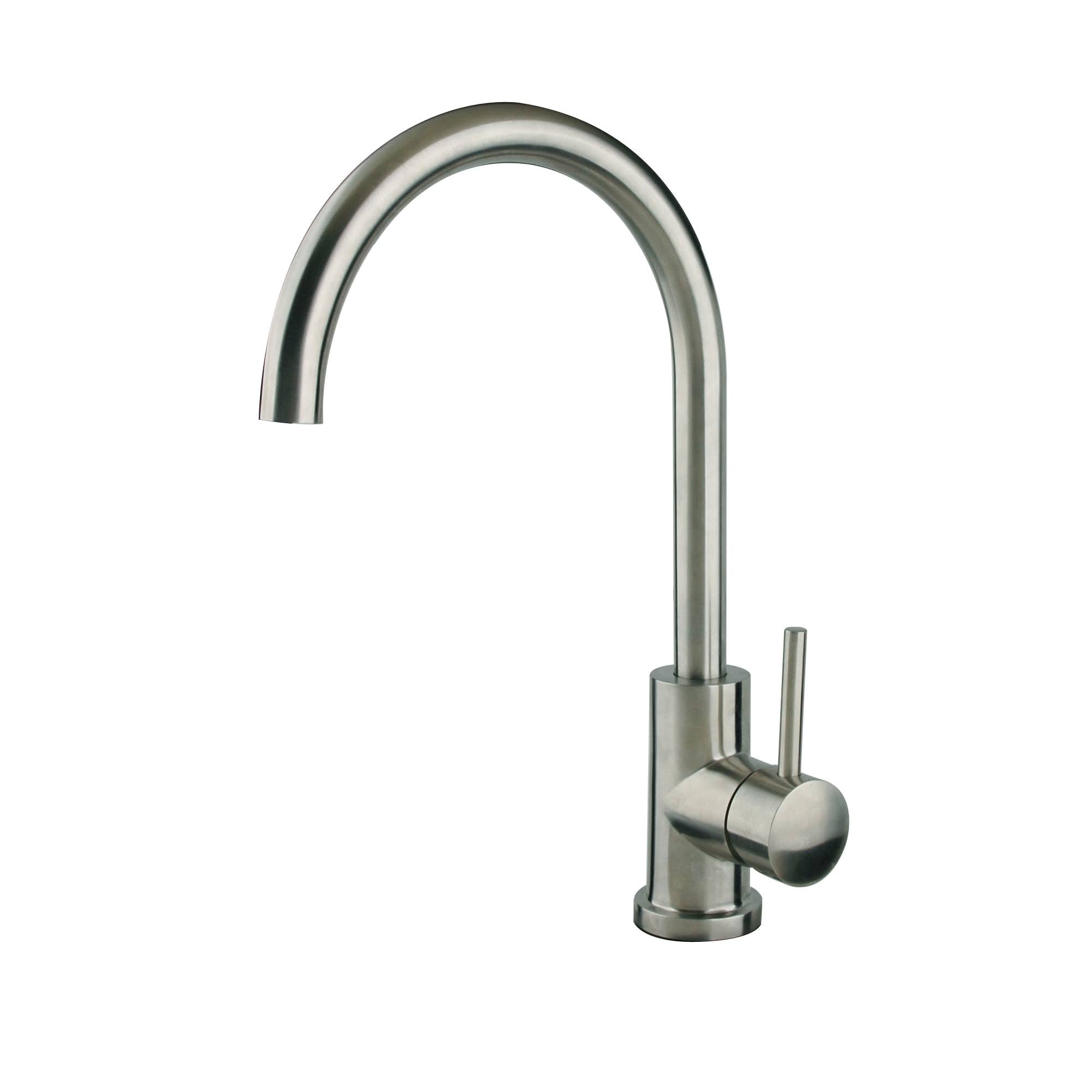 Brushed Nickel Single Handle Goose Neck Stainless Steel Bar Faucet R28142