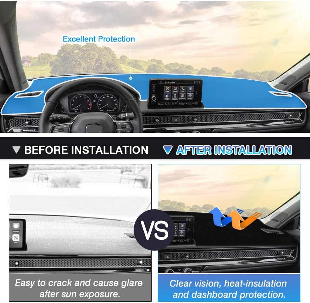 Custom Fit Flannel Dashboard Cover Mat for Honda Civic 2022 2023 A12584