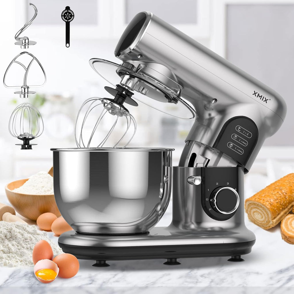 6-Speed 500W Tilt-Head Stand Mixer with Stainless Steel Bowl T536