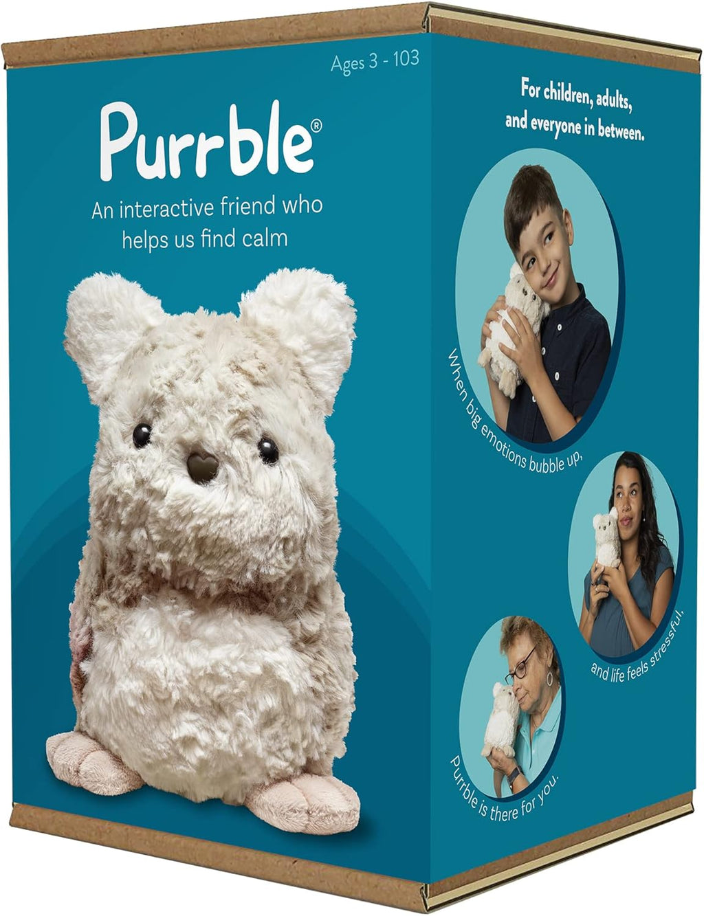 Calming Toy Companion with Dynamic Heartbeat and Soothing Purr Plush H4134