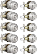 5 Pack Entry Door Knob and Single Cylinder Deadbolt Combo Pack in Satin Nickel C418760