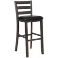 Black/Brown Upholstered Bar Stool Set of 2 P517
