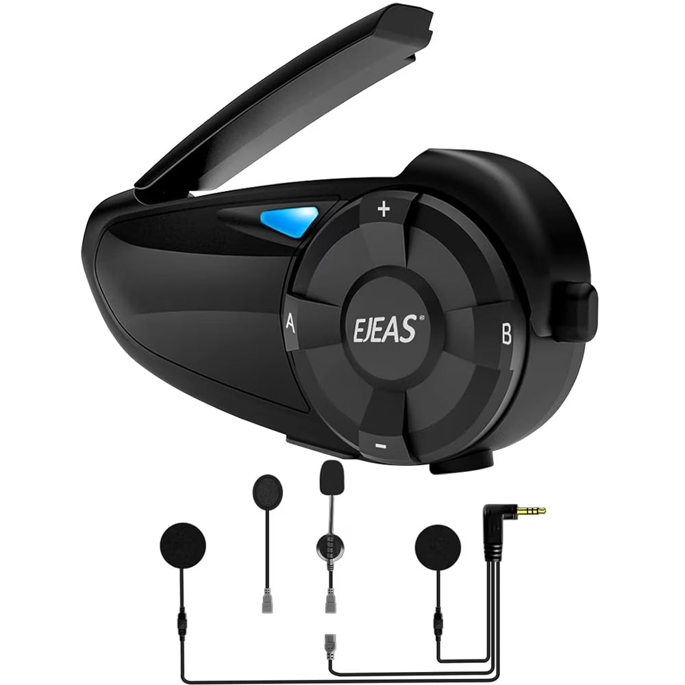 Black Motorcycle Helmet Headset T2180