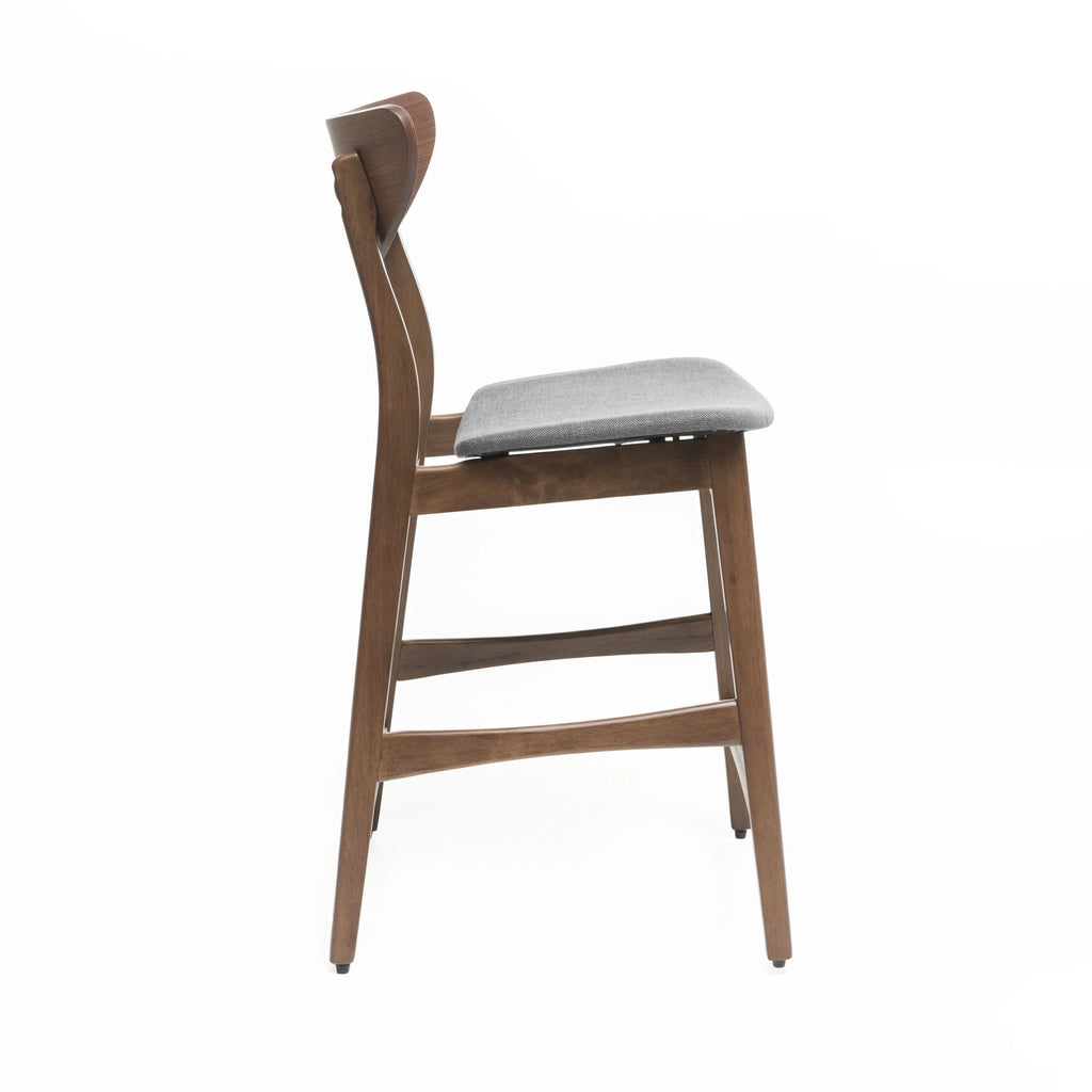 Dark Grey Fabric Counter Chair, Set of 2 Q8110