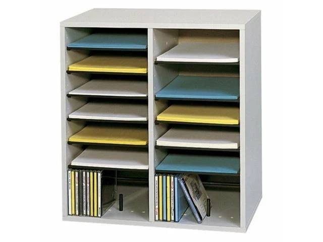 16 Compartments Adjustable Shelves Literature Organizer G64778