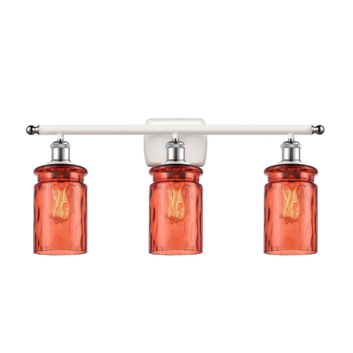 White and Polished Chrome 3 Light Bath Vanity Light R6191