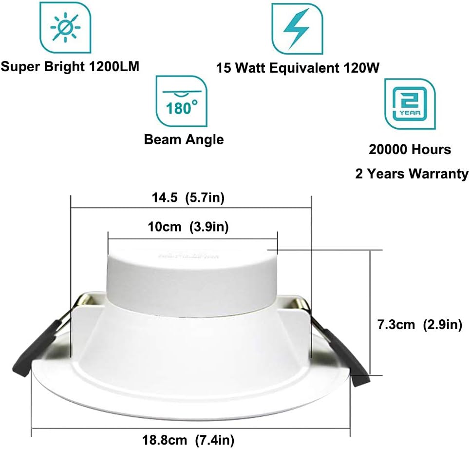 Smart Recessed Lighting 6 inch, 15W Music Sync LED Can Lights, Dimmable RGBCW Smart Downlight (4 Packs) P21306