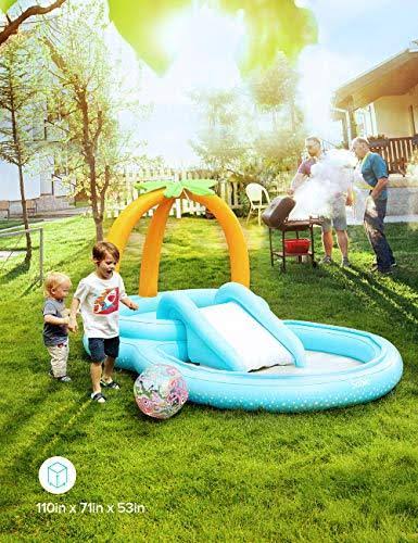 Inflatable Play Center Wading Pool with Slide E2639