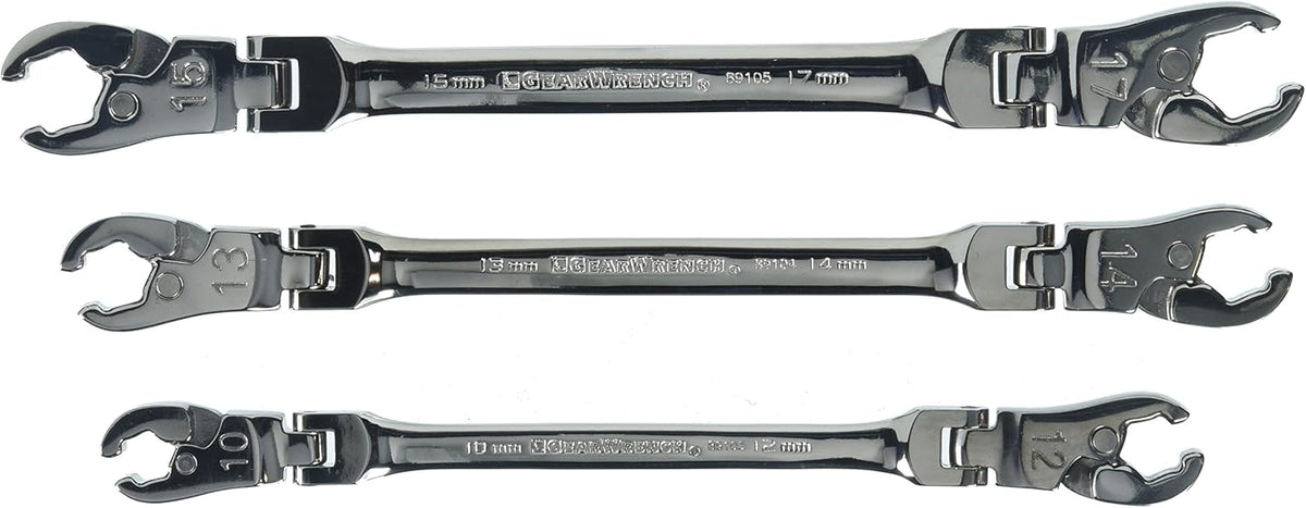 6 Pc. Ratcheting Flex Head Flare Nut Metric Wrench Set C857