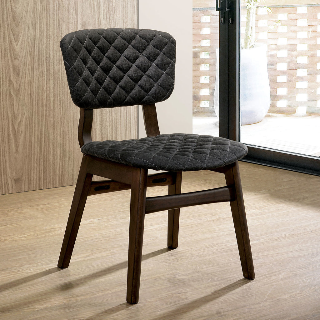 Set of 2 Solid Wood Side Chairs with Fabric Seat C5659