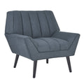 Medium Blue Velour Channel Tufted Armchair H65479